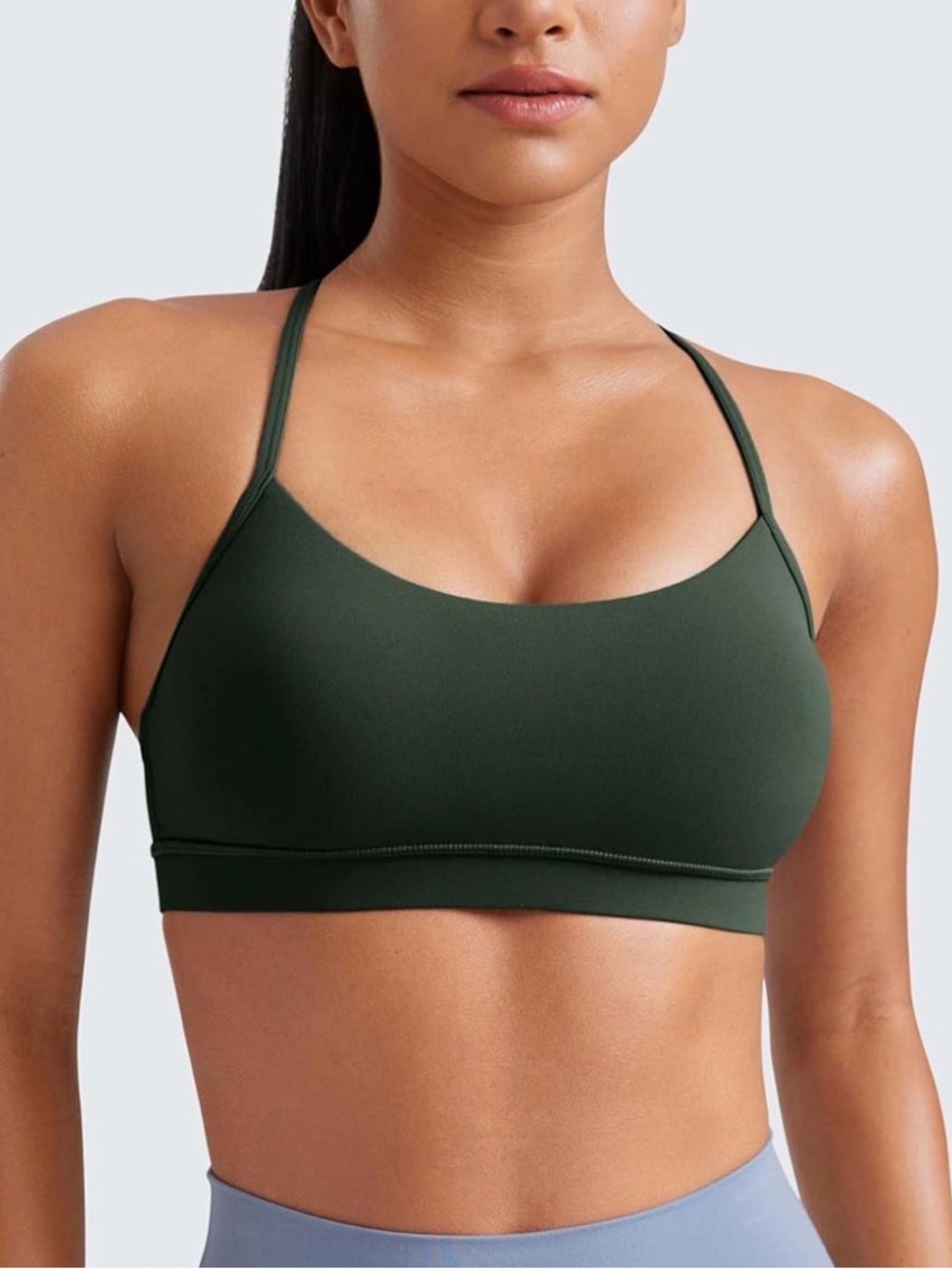 Dark green CRZ yoga bra